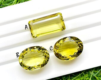 Lemon Topaz Green Gold Gemstone Faceted Loose Gemstone For Jewelry, AAA+ Natural Lemon Topaz Gemstone For Handmade Jewelry - 25333-25335