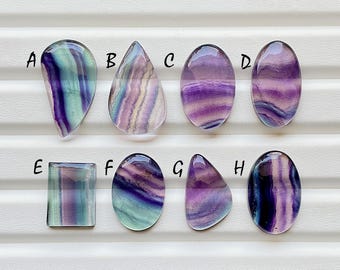 Beautiful Purple Fluorite With Multi Color Cabochon Gemstone For Handmade Jewelry, AAA+ Natural Multi Fluorite For Wire Wrap - 24142-24149