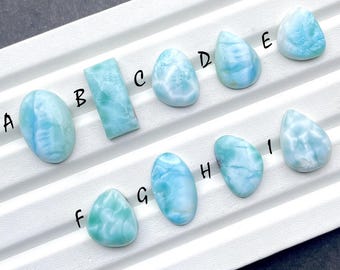 Top Blue LARIMAR Cabochon Loose Gemstone For Jewelry Making, AAA+ Natural Larimar Gemstone Cabochon For Wire Wrap - 26484-26492