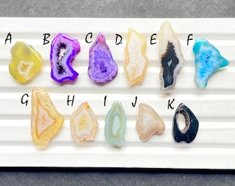 Colorful Window Druzy Cabochon Loose Gemstone For Jewelry Making, AAA+ Natural Druzy Dyed Cabochon Gemstone For Wire Wrap - 25962-25972