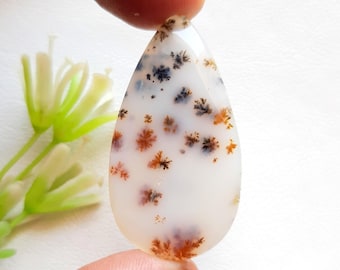 Rare Scenic Dendritic Opal Cabochon Loose Gemstone For Jewelry Making | Size: 47X26X5 MM | AAA+ Natural Dendritic Opal For Wire Wrap - 18462