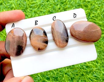 Shining Golden Sheen Moonstone Cabochon Loose Gemstone For Jewelry Making, AAA+ Natural Golden Sheen Moonstone For Wire Wrap - 34842-34845