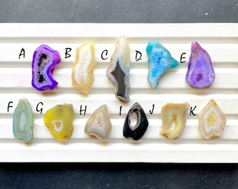 Colourful Window Druzy Cabochon Loose Gemstone For Jewelry Making, AAA+ Natural Druzy Dyed Cabochon Gemstone For Wire Wrap - 30987-30997