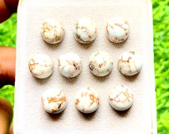 Wild Horse Jasper 10 MM Round Shape Smooth Calibrated Cabochon With Flat Back Loose Gemstone 10 Pieces Lot For Jewelry Making