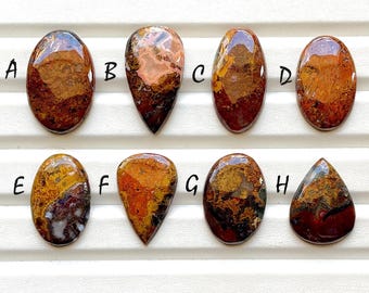 New Dense Forest Agate Cabochon Loose Gemstone For Jewelry Making - New Agate Gemstone For Wire Wrap & Handmade Jewelry - 28827-28834