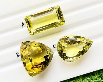 Lemon Topaz Green Gold Gemstone Faceted Loose Gemstone For Jewelry, AAA+ Natural Lemon Topaz Gemstone For Handmade Jewelry - 25345-25346