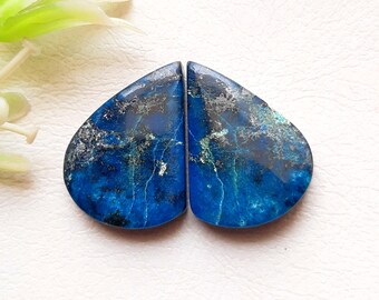 SHATTUCKITE PAIR Cabochon Loose Gemstone For Jewelry Making, AAA+ Natural Shattuckite Pair Cabochon For Handmad-e Jewelry 24042 - 24045