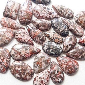 Natural Leopard Skin Jasper Cabochon, Wholesale Lot Cabochon By Weight With Different Shapes And Sizes Used For Jewelry Making