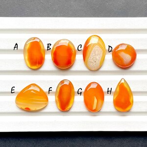 NEW Orange Agate Cabochon Loose Gemstone For Jewelry Making, AAA+ Orange Agate Gemstone For Wire Wrap & Handmade Jewelry - 27131-27138