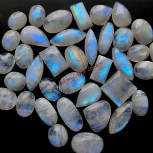 Rainbow Moonstone Wholesale Lot Top AAA+ Quality Natural Rainbow Moonstone Cabochon Loose Gemstone For Making Jewelry and pendant