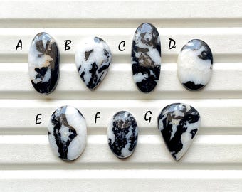 White BUFFALO TURQUOISE Cabochon Loose Gemstone For Jewelry Making, AAA+ Buffalo Turquoise For Handmade Jewelry And Wire Wrap - 30356-30362