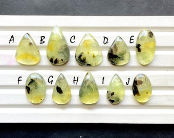 New Rutile Prehnite Cabochon Loose Gemstone For Jewelry Making, AAA+ Natural Rutile Prehnite Gemstone For Wire Wrap - 30610-30619