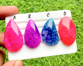 New Colorful Spiderweb Agate Cabochon Loose Gemstone For Jewelry Making, AAA+ Colorful Spiderweb Agate Gemstone For Wire Wrap - 35084-35087