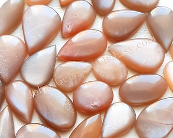 PEACH MOONSTONE Wholesale Lot Cabochon By Weight With Different Shapes And Sizes Used For Jewelry Making