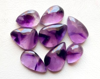 Trapiche Amethyst Star Cabochon Loose Gemstone 8 Pieces Lot | Size 18-12 MM | AAA+ Natural Trapiche Amethyst  For Handmade Jewelry  - 18744