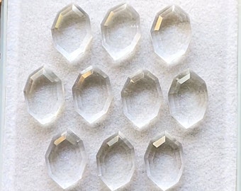 Clear Quartz Fancy Cut Marquise Shape With Flat Back Gemstone 10 Pieces Lot | Size : 10X14 MM | AAA+ Clear Quartz Used For Jewelry Making