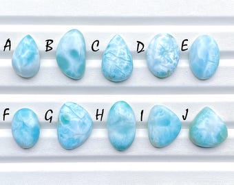 Top Blue LARIMAR Cabochon Loose Gemstone For Jewelry Making, AAA+ Natural Larimar Gemstone Cabochon For Wire Wrap - 26465-26474