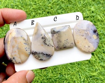 Winter Vein Dendritic Agate Cabochons, AAA+ Natural Scenic Dendritic Agate Stone, Tree Pattern Gemstone, Artisan Jewelry Supply -35611-35614