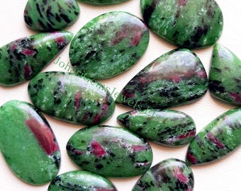 High Quality Ruby Zoisite Cabochon, Wholesale Lot Cabochon By Weight With Different Shapes and Size Cabochon Used For Jewelry Making