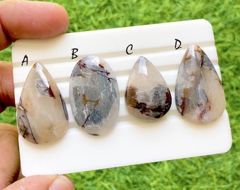 Mystic Landscape Dendritic Agate Cabochon For Wire Wrap, AAA+ Natural Designer Loose Gemstones Cabochon For Jewelry Making - 37423-37426