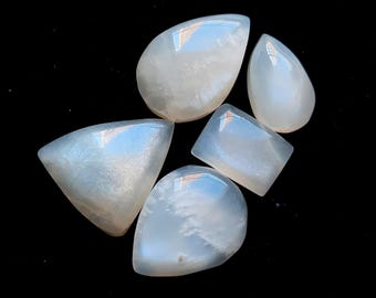Belomorite Sunstone Cabochon Loose Gemstone, 5 Pcs Lot | Size : 17-15 MM | Belomorite Cabochon For Handmade Jewelry Making - 21129