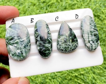 NEW Seraphinite Cabochon Loose Gemstone For Jewelry Making, AAA+ Natural Seraphinite For Handmade Jewelry And Wire Wrap - 34744-34747