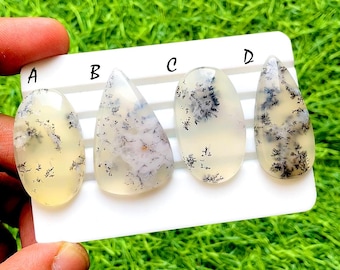 Flawless Dendritic Opal Cabochon Loose Gemstone For Jewelry Making, Dendritic Opal Gemstone For Handamde Jewelry And Wire Wrap - 34708-34711