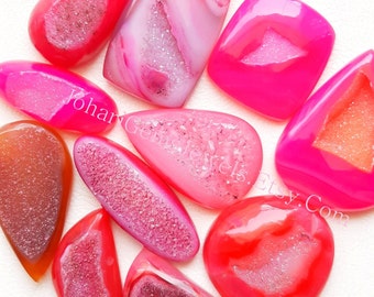 Pink Window Druzy Cabochon Wholesale lot Gemstone By Weight With Different Shapes And Sizes Used For Jewelry Making