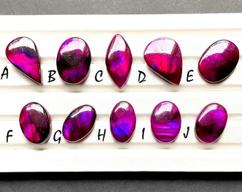 Selected Dyed Purple Labradorite Cabochon Loose Gemstone For Jewelry Making, AAA+ Dyed Purple Labradorite For Wire Wrap - 28380-28389