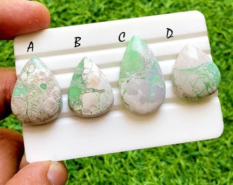 Green Variscite Cabochon Loose Gemstone For Jewelry Making, AAA+ Natural Earth Matrix Variscite Gemstone For Wire Wrap - 38006-38009