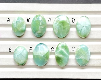 Selected Hemimorphite Cabochon Loose Gemstone For Jewelry Making, AAA+ Natural Green Hemimorphite Cabochon For Wire Wrap - 30194-30201