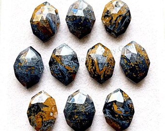 PIETERSITE Fancy Marquise Shape Rose Cut Flat Back Gemstone 10 Pcs Lot | Size : 10X14 MM | Natural AAA+ Pietersite Used For Jewelry Making