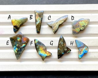 New Finland SPECTROLITE LABRADORITE Fancy Shape Cabochon Loose Gemstone, AAA+ Natural Spectrolite Labradorite For Wire Wrap - 32832-32839