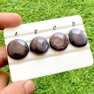 Cabujón suelto de rubí estrella místico, corindón púrpura burdeos natural, piedras preciosas lisas de diseño para la fabricación de joyas - 37969-37972