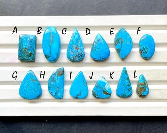 Selected Magnesite Turquoise Cabochon Loose Gemstone For Jewelry Making, AAA+ High Polish Magnesite Turquoise For Wire Wrap - 31785-31796