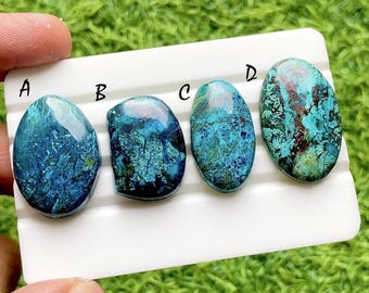 Midnight Azurite Cabochon Loose Gemstone For Jewelry Making, Natural Deep Blue Azurite Stone, Designer Gemstone For Wire Wrap - 37811-37814