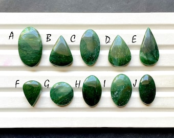 NEW Green Jade Cabochon Loose Gemstone For Jewelry Making, AAA+ Natural Green Jade Gemstone Cabochon For Wire Wrap - 30659-30668