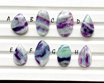 NEW Purple Fluorite With Multi Color Cabochon Gemstone For Handmade Jewelry, AAA+ Natural Multi Fluorite For Wire Wrap - 27192-27199