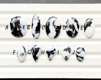 White BUFFALO TURQUOISE Cabochon Loose Gemstone For Jewelry Making, AAA+ Buffalo Turquoise For Handmade Jewelry And Wire Wrap - 28165-28174