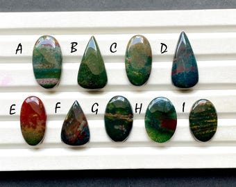 Selected Blood Stone Cabochon Loose Gemstone For Jewelry Making, AAA+ Natural Blood Stone Cabochon Gemstone For Wire Wrap - 30176-30184