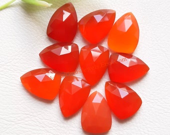 CARNELIAN Shield Shape Rose Cut With Flat Back Gemstone 10 Pieces Lot| Size: 10x14 MM | Natural Carnelian Shield For Handmade Jewelry Making