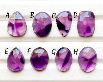 Selected TRAPICHE AMETHYST Rose Cut Loose Gemstone For Jewelry Making, AAA+ Natural Amethyst for Jewelry Making And Wire Wrap - 22832-22839