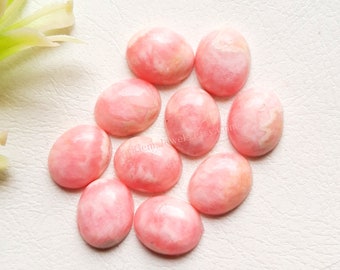 RHODOCHROSITE 9X11 MM Calibrated Oval Shape Cabochon With Flat Back Gemstone 10 Pieces Lot For Handmade Jewelry, AAA+ Natural Rhodochrosite