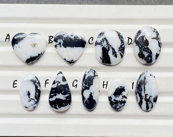 White BUFFALO TURQUOISE Cabochon Loose Gemstone For Jewelry Making, AAA+ Buffalo Turquoise For Handmade Jewelry And Wire Wrap - 26305-26313
