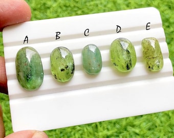 NEW Green Kyanite Cabochon Loose Gemstone For Jewelry Making, AAA+ Natural Green Kyanite Cabochon Gemstone For Jewelry - 38199-38203