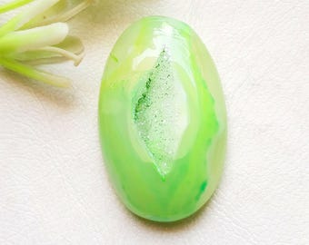 Green Window Druzy Cabochon Loose Gemstone  AAA+ Natural Green  Window Druzy For Handmade Jewelry and Wirewrap - 25423-25426