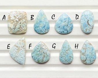 NEW Blue Opal With Chalcedony Cabochon Loose Gemstone For Jewelry Making, AAA+ Natural Opal Chalcedony Cabochon For Wire Wrap - 26407-26410