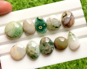 Ocean Jasper Cabochon Loose Gemstone 10 Pieces Lot For Jewelry Making | Size : 16-12 MM |  AAA+ Natural Ocean Jasper Small Size Lot - 35891