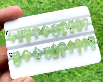 Green Kyanite Fancy Shape With Flat Back Loose Gemstone 10 Pieces Lot, AAA+ Natural Green Kyanite Lot For Jewelry Making - 26320-26321