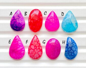 New Colorful Spiderweb Agate Cabochon Loose Gemstone For Jewelry Making, AAA+ Colorful Spiderweb Agate Gemstone For Wire Wrap - 24578-24585